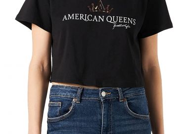 Μπλούζα Κοντομάνικη Kendal + Kylie Loose Cropped T-shirt KKW3611640-BLACK Γυναικείο - Kendal + Kylie - 