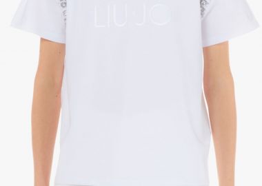 Μπλούζα Κοντομάνικη Liu Jo Με Στρας Στα Μανίκια CA3418J5003-S9335 Γυναικείο - Liu Jo - 