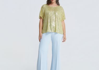 Μπλούζα κοντομάνικη με παγιέτες - MAT FASHION - 