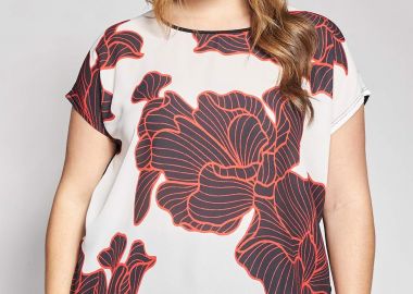 Μπλούζα κοντομάνικη με ψηφιακό τύπωμα φλοράλ -  - 