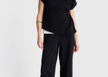 Μπλούζα κοντομάνικη με σούρα στο πλάι - 5206179061100 -  - 