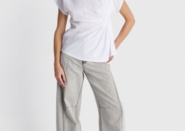 Μπλούζα κοντομάνικη με σούρα στο πλάι - 5206179061117 -  - 