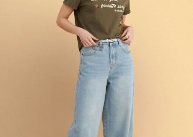 Μπλούζα κοντομάνικη με στάμπα και κεντήματα - 5206179086349 -  - 