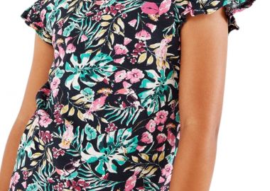 Μπλούζα Κοντομάνικη Mexx Floral Printed Ruffle TU2030023G-Navy Κορίτσι - Mexx - 