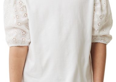Μπλούζα Κοντομάνικη Mexx With Broidery Sleeves TU2129033G-Off White Κορίτσι - Mexx - 