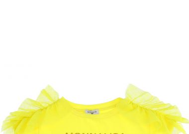 Μπλούζα Κοντομάνικη Monnalisa Crop Top Με Τούλι Και Στρας 175602AA 5201-0015 Κορίτσι - Monnalisa - 