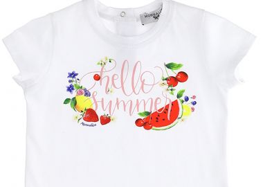 Μπλούζα Κοντομάνικη Monnalisa Με Καλοκαιρινά Φρούτα 395622P5 5054-0099 Κορίτσι - Monnalisa - 