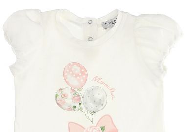 Μπλούζα Κοντομάνικη Monnalisa Με Μπαλόνια 395614SL 5000-0001 Κορίτσι - Monnalisa - 
