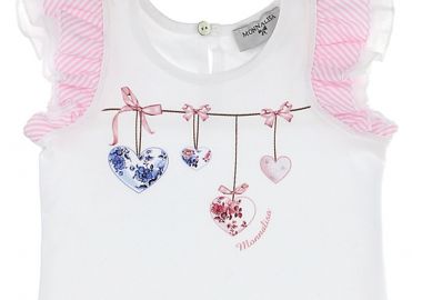 Μπλούζα Κοντομάνικη Monnalisa Με Ριγέ Λεπτομέρειες 395605S9 5000-9990 Κορίτσι - Monnalisa - 