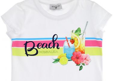 Μπλούζα Κοντομάνικη Monnalisa Με Τύπωμα 115641PG 5201-0099 Κορίτσι - Monnalisa - 