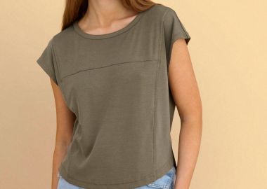 Mπλούζα κοντομάνικη μονόχρωμη - 5206179093927 -  - 