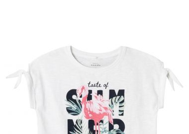 Μπλούζα Κοντομάνικη Name It Nkfveet 13228191-BRIGHT WHITE - SUMMER Κορίτσι - Name It - 