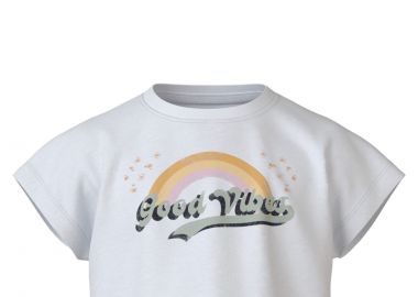 Μπλούζα Κοντομάνικη Name It Nkfvilma Capsl Crop F1 13215793-Bright White Κορίτσι - Name It - 