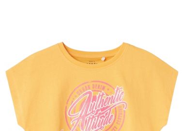 Μπλούζα Κοντομάνικη Name It Nkfvilma Capsl Crop F1 13215793-Chamois Κορίτσι - Name It - 