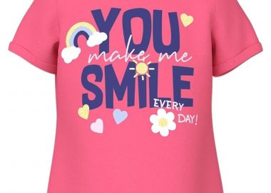 Μπλούζα Κοντομάνικη Name It Nmfvix 13228145-Camelia Rose - You Make Me Smile Κορίτσι - Name It - 