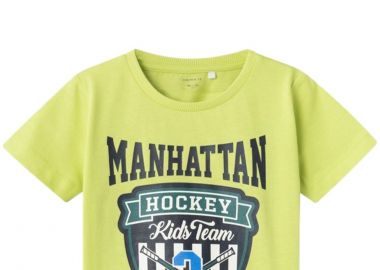 Μπλούζα Κοντομάνικη Name It Nmmberte 13226080-Wild Lime Αγόρι - Name It - 