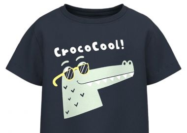 Μπλούζα Κοντομάνικη Name It NmmVagno Loose 13228225-Dark Sapphire-Croco Cool Αγόρι - Name It - 