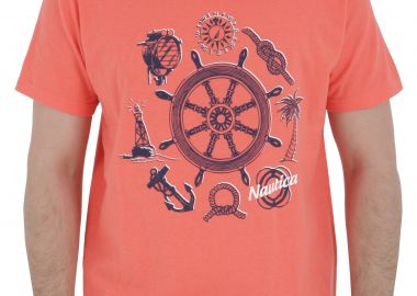 Μπλούζα Κοντομάνικη Nautica Navy Print V51945-8SH Ανδρικό - Nautica - 