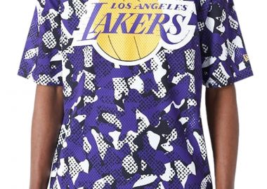 Μπλούζα Κοντομάνικη New Era Nba Team Aop Mesh Os Los 60435489-500 Ανδρικό - New Era - 