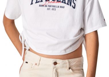 Μπλούζα Κοντομάνικη Pepe Jeans Cara PL505151-800-WHITE Γυναικείο - Pepe Jeans - 