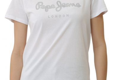 Μπλούζα Κοντομάνικη Pepe Jeans Drop 0 Hailey PL505749-800-WHITE Γυναικείο - Pepe Jeans - 