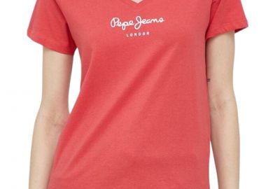 Μπλούζα Κοντομάνικη Pepe Jeans Drop 0 Wendy V Neck PL505482-241-CRISPY RED Γυναικείο - Pepe Jeans - 