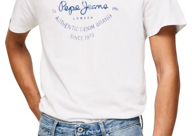 Μπλούζα Κοντομάνικη Pepe Jeans Rigley PM508703-800-WHITE Ανδρικό - Pepe Jeans - 