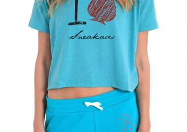 Μπλούζα Κοντομάνικη Sneak Aces I love 4039-615-TURQOISE Γυναικείο - Sneak Aces - 