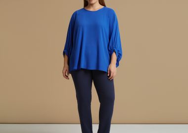 Μπλούζα κρεπ με balloon μανίκια - MAT FASHION - 