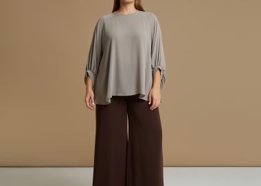 Μπλούζα κρεπ με balloon μανίκια - MAT FASHION - 