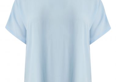 Μπλούζα κρεπ με στρογγυλή λαιμόκοψη - MAT FASHION - 