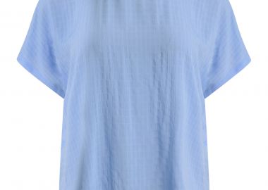 Μπλούζα κρεπ με στρογγυλή λαιμόκοψη - MAT FASHION - 