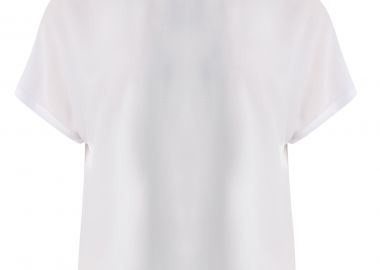 Μπλούζα κρεπ με στρογγυλή λαιμόκοψη - MAT FASHION - 