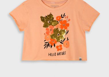 Μπλούζα κροπ για κορίτσι - ΡΟΔΑΚΙΝΙ 16-225229-5 - energiers - 