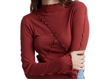 Μπλούζα Μακρυμάνικη 24 Colours Με Διακοσμητικές Ραφές 12236b-RUST Γυναικείο - 24 Colours - 