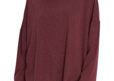 Μπλούζα Μακρυμάνικη Ale Με Loose Λαιμό 8921542-MERLOT Γυναικείο - Ale - 