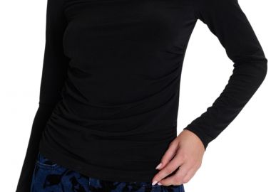 Μπλούζα Μακρυμάνικη Ale Με Σούρες 82354280-BLACK Γυναικείο - Ale - 