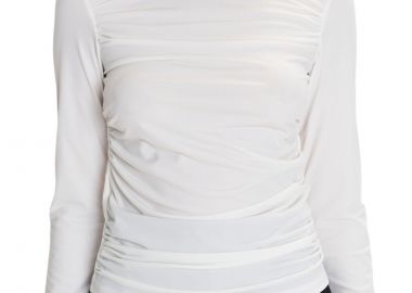 Μπλούζα Μακρυμάνικη Ale Με Σούρες 82354280-WHITE Γυναικείο - Ale - 