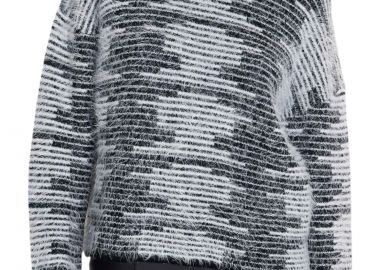 Μπλούζα Μακρυμάνικη Ale Πλεκτή Με Ασπρόμαυρο Σχέδιο 8P22917-MULTICOLOR Γυναικείο - Ale - 