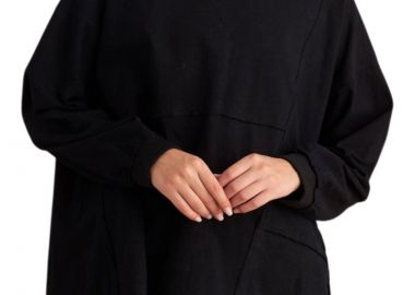 Μπλούζα Μακρυμάνικη Attrattivo Φούτερ Μονόχρωμη 9921814-BLACK Γυναικείο - Attrattivo - 