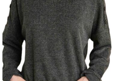 Μπλούζα Μακρυμάνικη Attrattivo Με Διακοσμητικά Κουμπιά 9919490-ANTHRACHITE Γυναικείο - Attrattivo - 