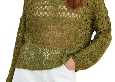 Μπλούζα Μακρυμάνικη Attrattivo Πλεκτή Διάτρητη 9P23390-OLIVE Γυναικείο - Attrattivo - 