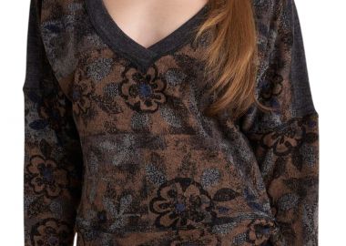 Μπλούζα Μακρυμάνικη Attrattivo Πλεκτή Floral 92266380-BROWN Γυναικείο - Attrattivo - 