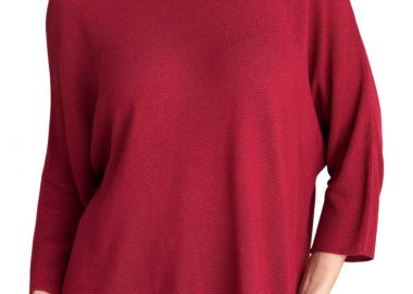 Μπλούζα Μακρυμάνικη Attrattivo Πλεκτή Με Ανοιχτή Λαιμόκοψη 9P23393-CHERRY Γυναικείο - Attrattivo - 