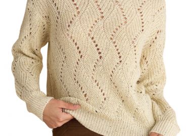 Μπλούζα Μακρυμάνικη Attrattivo Πλεκτή Με Στρογγυλή Λαιμόκοψη 9P22977-OFF WHITE Γυναικείο - Attrattivo - 