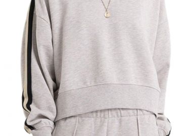 Μπλούζα Μακρυμάνικη Franklin & Marshall Sweatshirt JW5021.000.2000P01-DM01-ASH GREY MELANGE Γυναικείο - Franklin & Marshall - 