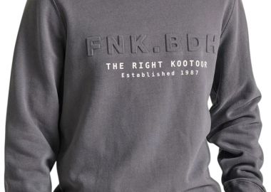 Μπλούζα Μακρυμάνικη Funky Buddha Embossed Τύπωμα Στο Στήθος FBM010-017-06-DK GREY Ανδρικό - Funky Buddha - 
