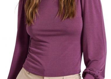 Μπλούζα Μακρυμάνικη Funky Buddha Γυναικεία Μπλούζα Μακρύ Μανίκι FBL010-109-07-PLUM Γυναικείο - Funky Buddha - 