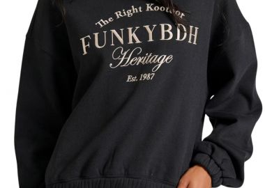 Μπλούζα Μακρυμάνικη Funky Buddha Γυναικείο Φούτερ Με Λαιμόκοψη FBL010-107-06-BLACK Γυναικείο - Funky Buddha - 