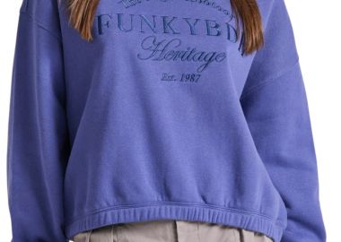 Μπλούζα Μακρυμάνικη Funky Buddha Γυναικείο Φούτερ Με Λαιμόκοψη FBL010-107-06-IMPERIAL PURPLE Γυναικείο - Funky Buddha - 